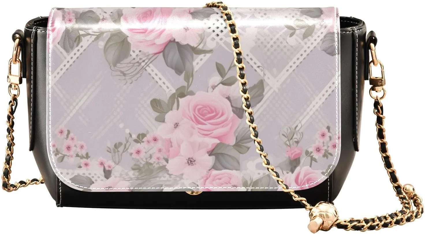GAIGEO Roses and Dragonflies Leather Women Crossbody Bag, Leather Purses for Women Crossbody Bag, Women's Shoulder Bag
