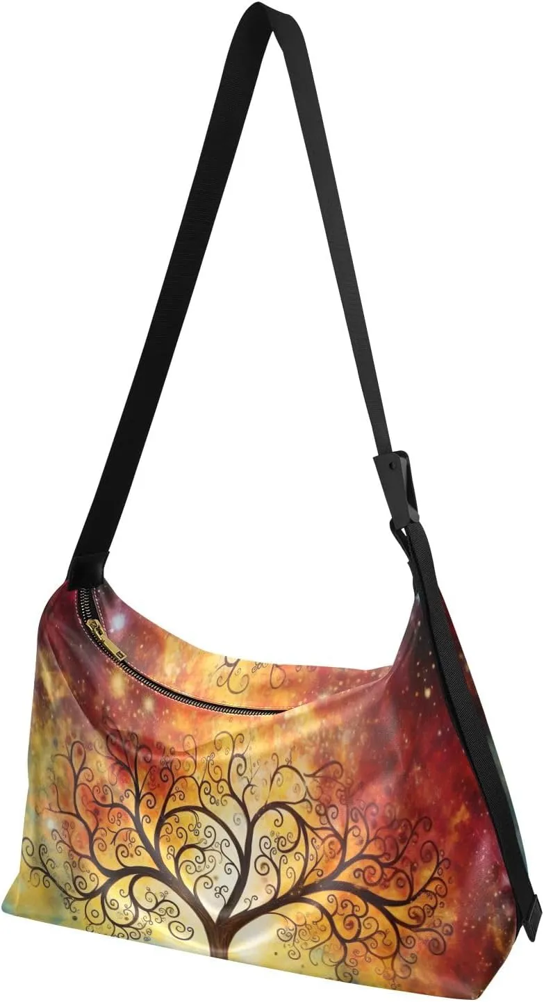 GAIGEO Watercolor Roses Shoulder Bag, Adjustable Shoulder Strap Bag, Leather Bag for Men Shoulder Bag