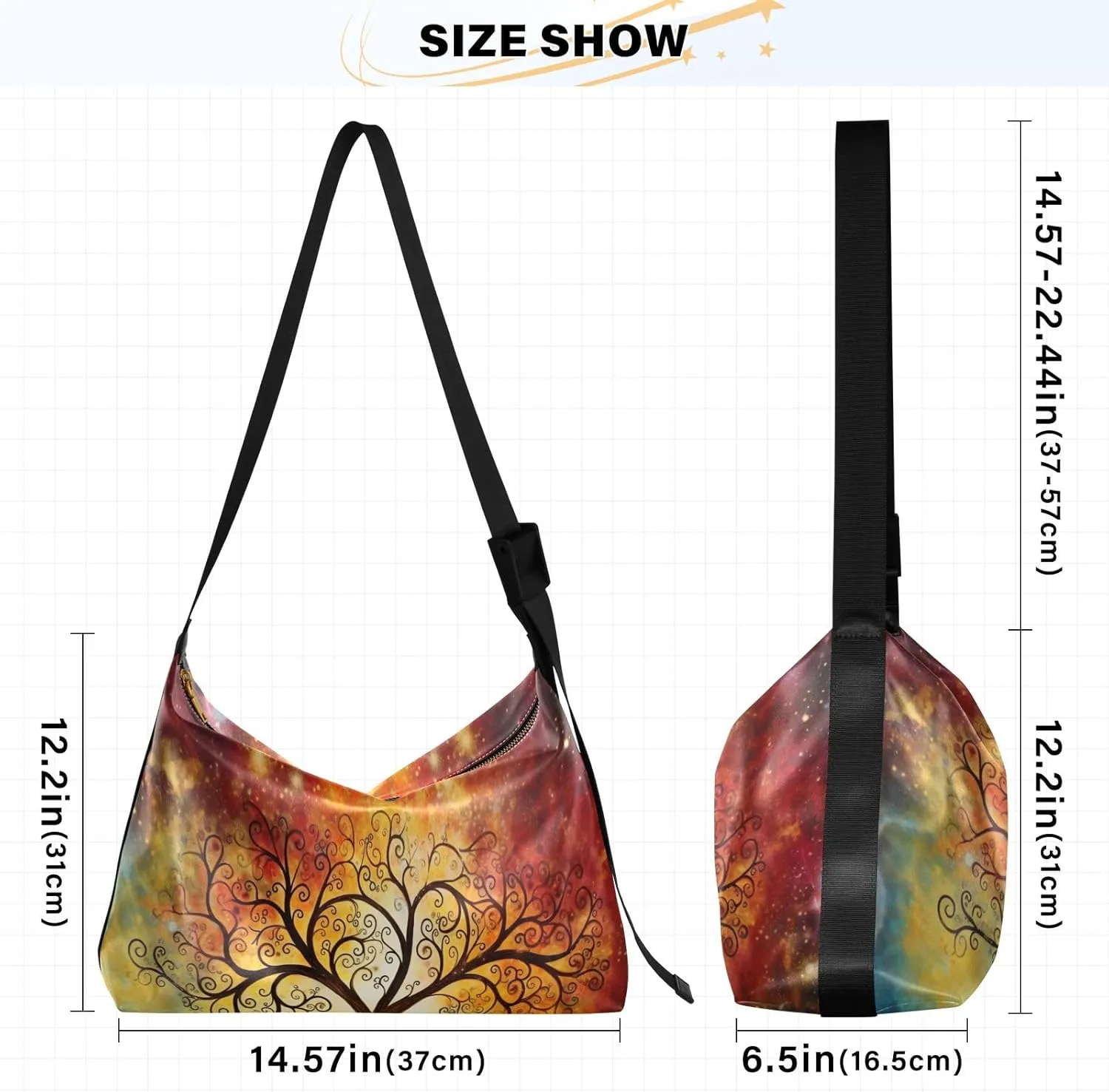 GAIGEO Watercolor Roses Shoulder Bag, Adjustable Shoulder Strap Bag, Leather Bag for Men Shoulder Bag