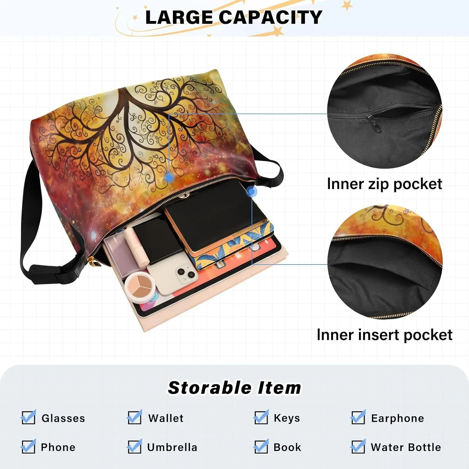 GAIGEO Watercolor Roses Shoulder Bag, Adjustable Shoulder Strap Bag, Leather Bag for Men Shoulder Bag