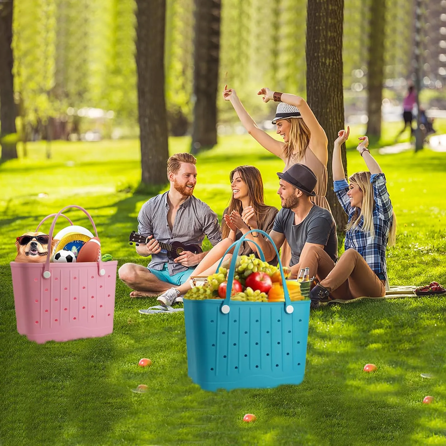 GBB Rubber Large Beach Tote Bag Portable Travel Bag Waterproof Travel Handbags for Beach all Purpose Storage Bags