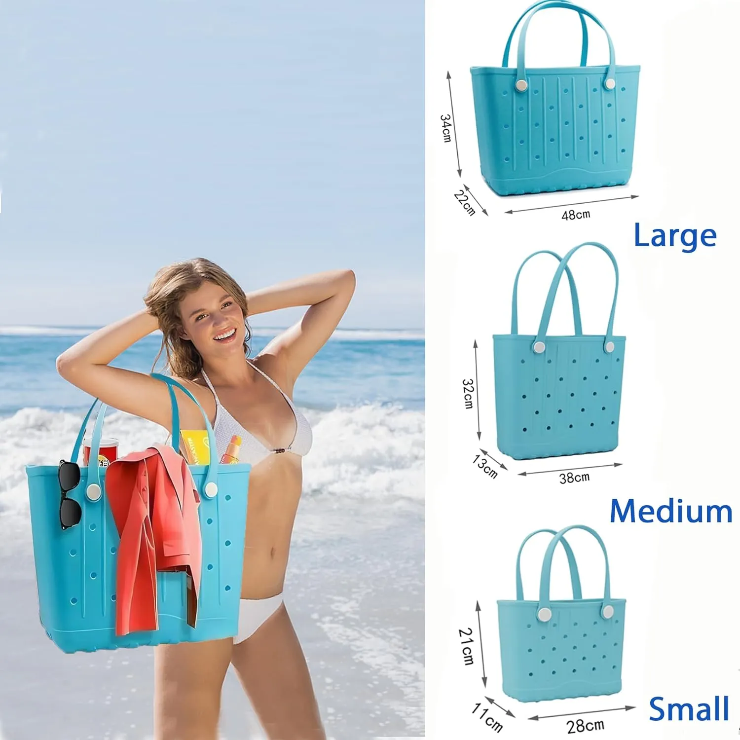 GBB Rubber Large Beach Tote Bag Portable Travel Bag Waterproof Travel Handbags for Beach all Purpose Storage Bags