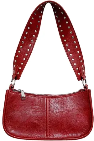 Geelyda Shoulder Purses for Women with 2 Straps, Trendy Studded Small Purse, Women's Handbags Crossbody Shoulder Bag
