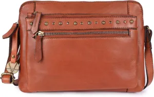 Genuine Italian Leather Boho Studded Shoulder Sling Bag - Stylish, Durable, & Perfect for Everyday Use for women