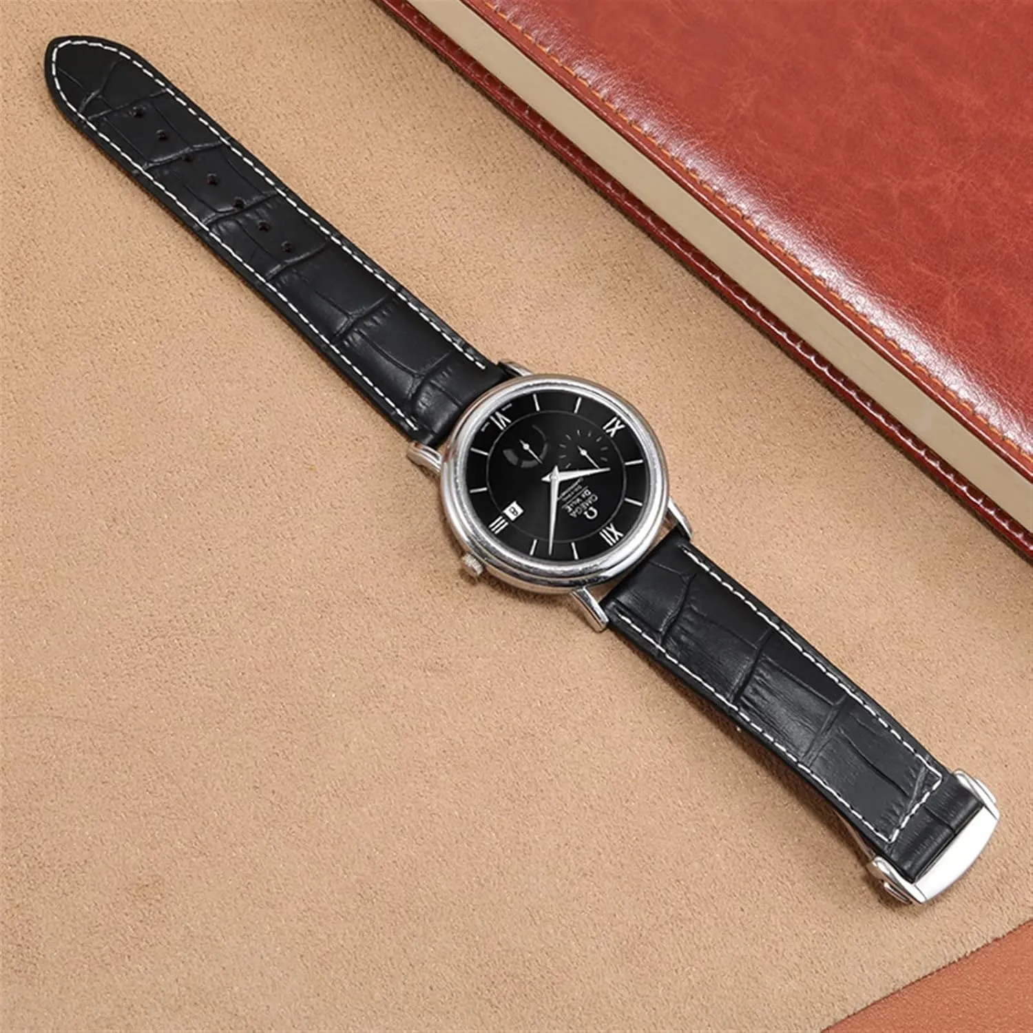 Genuine Leather watch band For Hamilton Kaqi Field Aviation Frosted Folding Buckle Watch Chain 20mm 22mm Strap