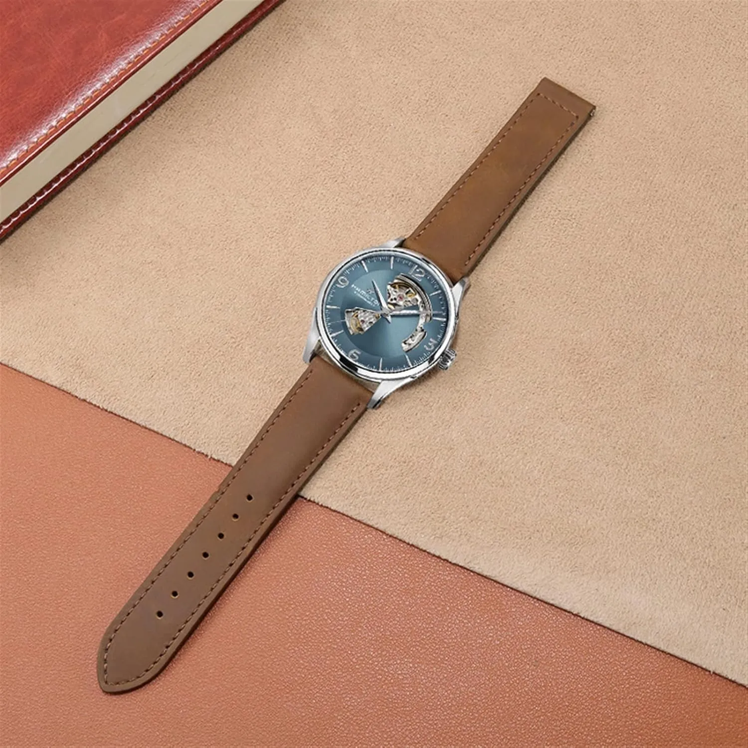 Genuine Leather watch band For Hamilton Kaqi Field Aviation Frosted Folding Buckle Watch Chain 20mm 22mm Strap