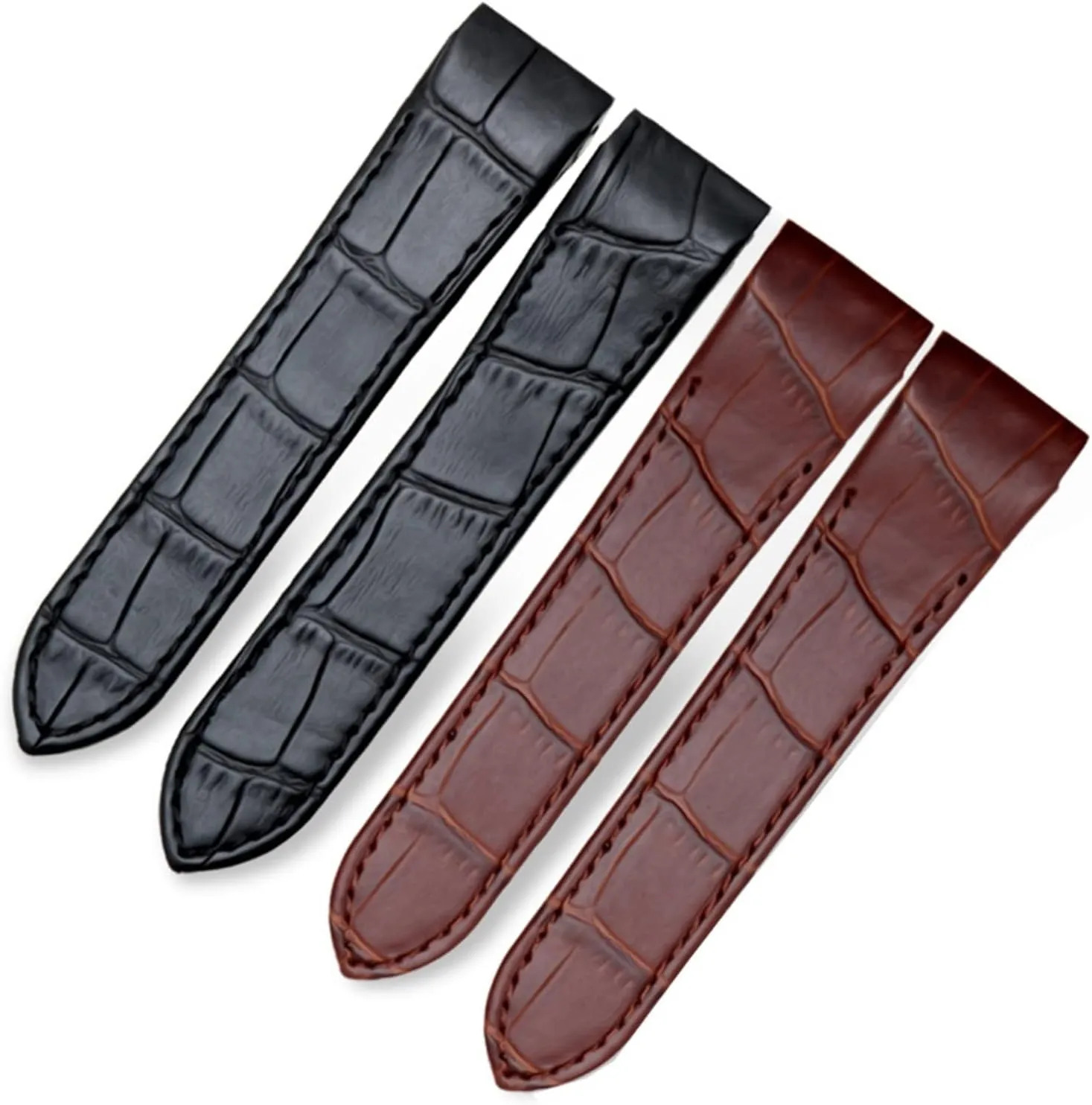 Genuine Leather Watch Strap for Cartier Santos 100 Leather 20mm 23mm Watchband (Color : Brown-Silver, Size : 23mm)