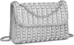 Gets Sparkly Rhinestones Clutch Purses for Women Purses and Handbags for Wedding Party Evening Crossbody Bag with Chain