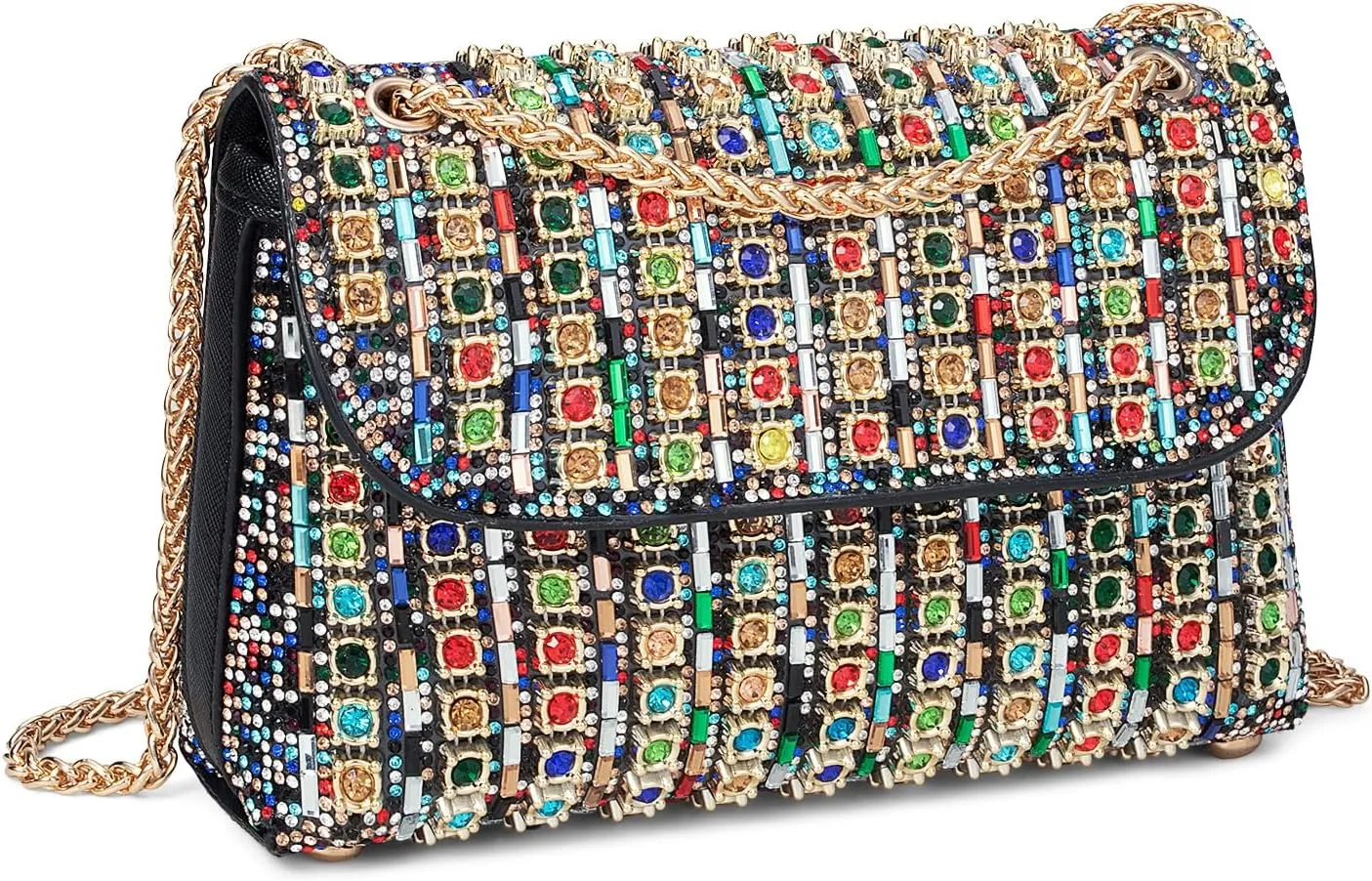 Gets Sparkly Rhinestones Clutch Purses for Women Purses and Handbags for Wedding Party Evening Crossbody Bag with Chain