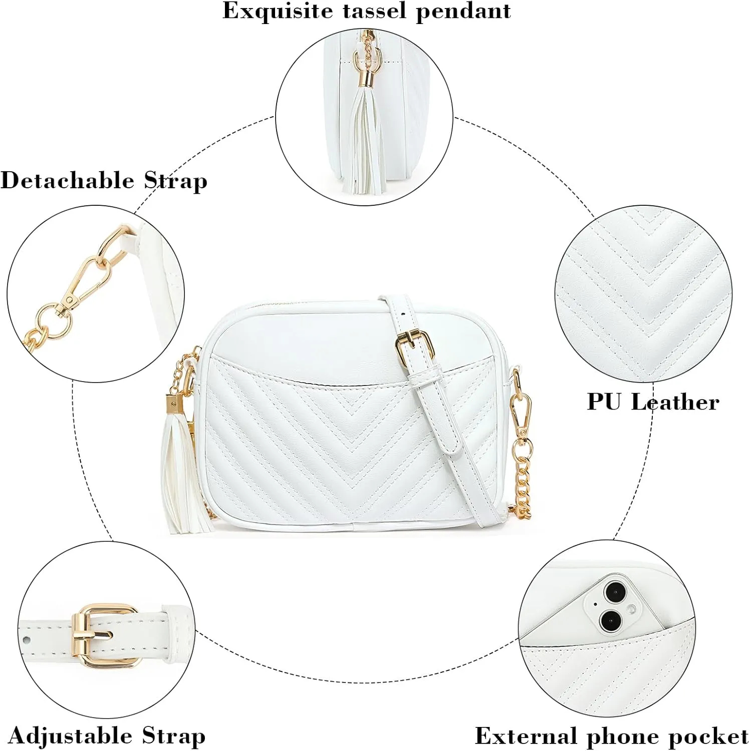 GOIACII Women Shoulder Bag Small Crossbody Bag Purse for Women Crocodile Leather Bags Wrist Strap