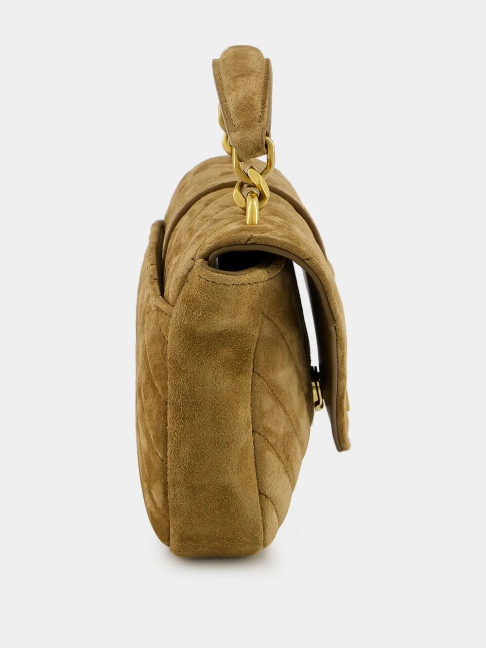 Golden Leaf College Mini Suede Bag