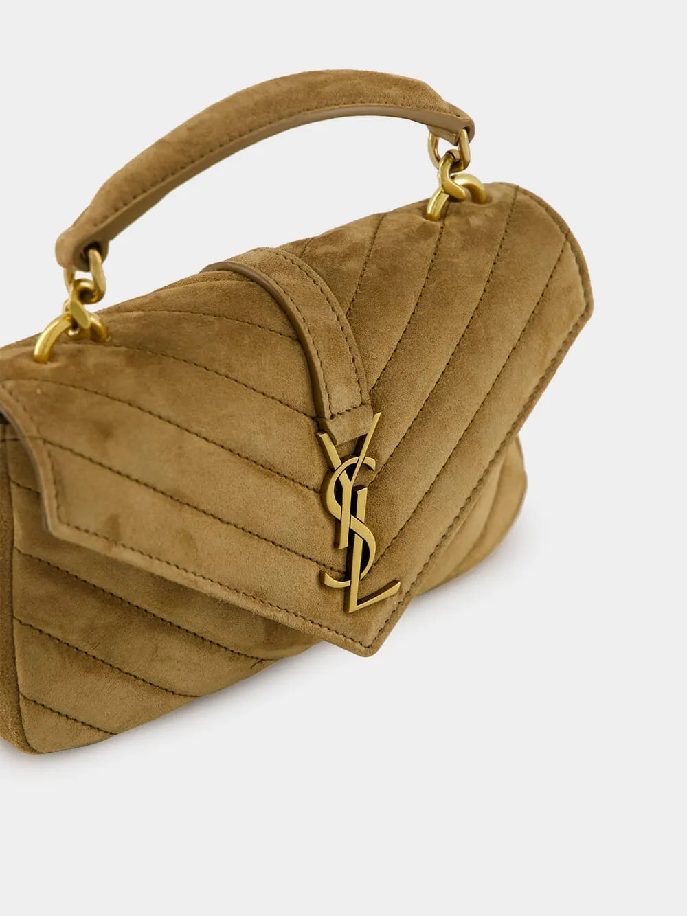 Golden Leaf College Mini Suede Bag