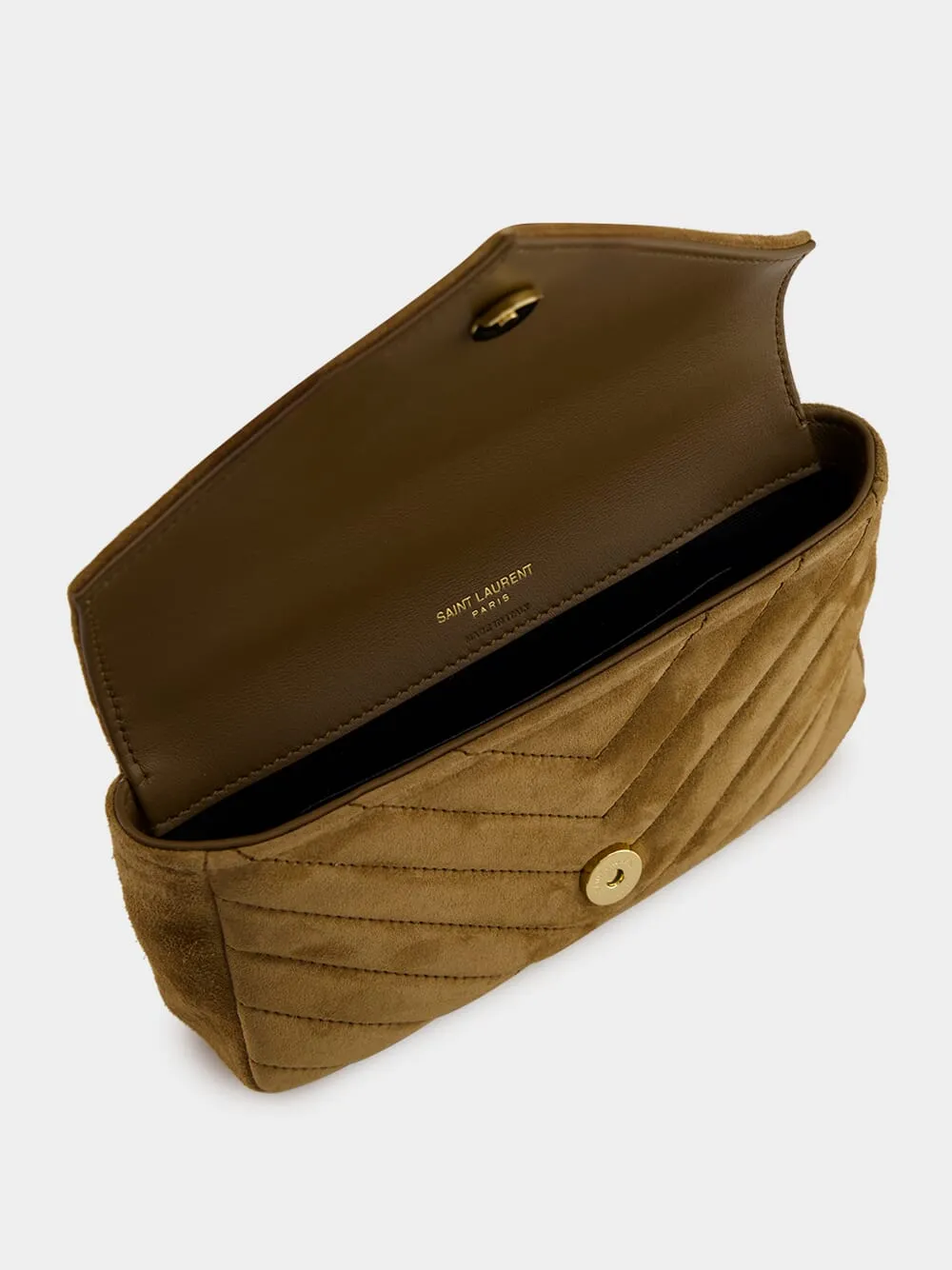 Golden Leaf College Mini Suede Bag