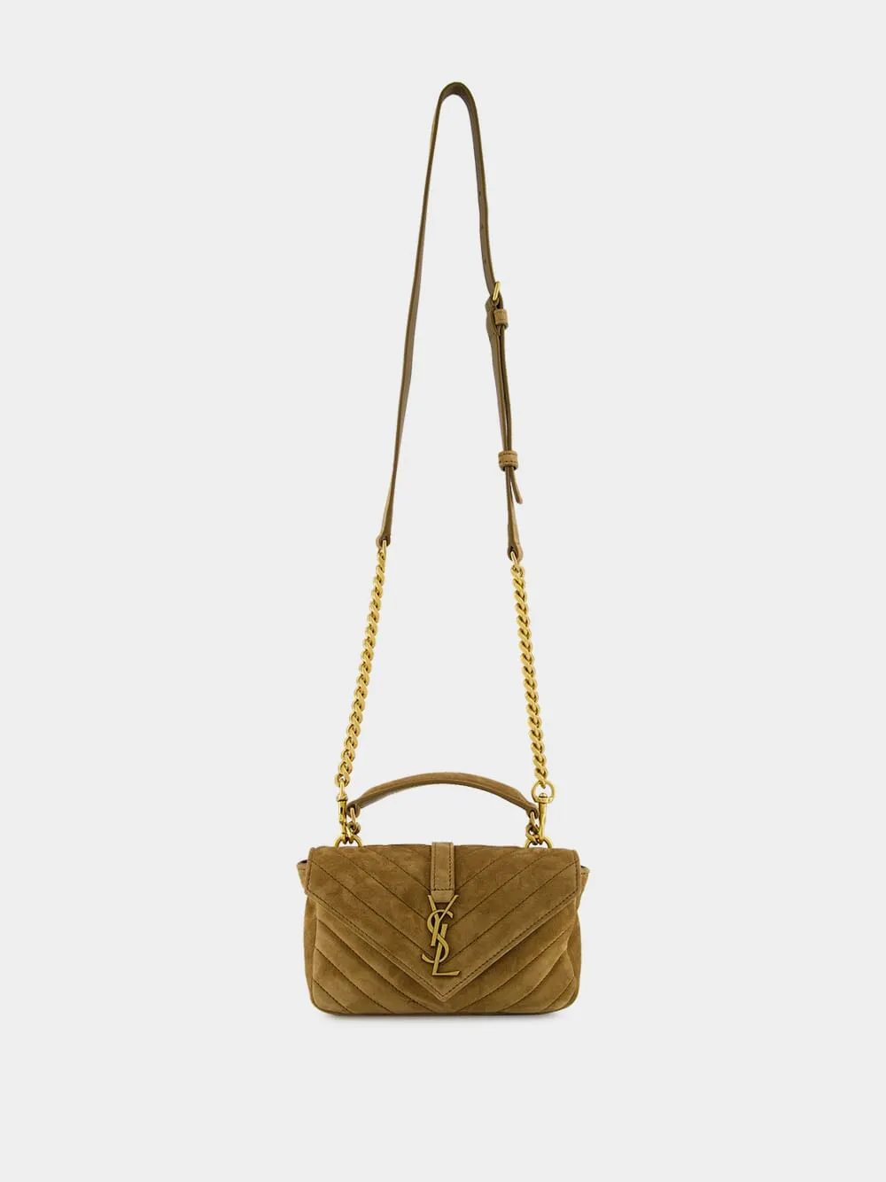 Golden Leaf College Mini Suede Bag