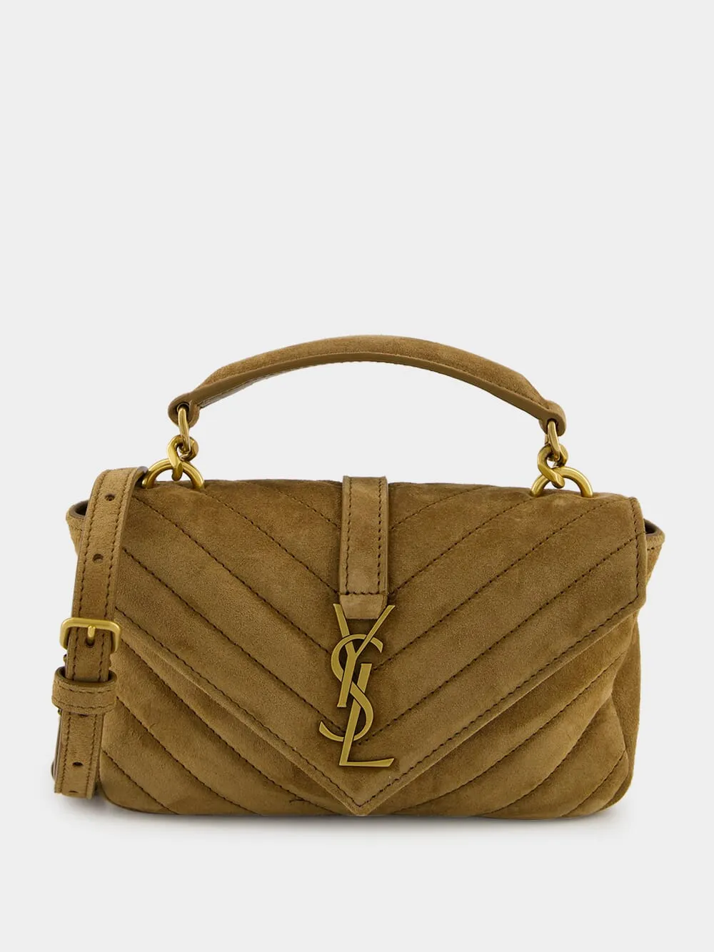 Golden Leaf College Mini Suede Bag