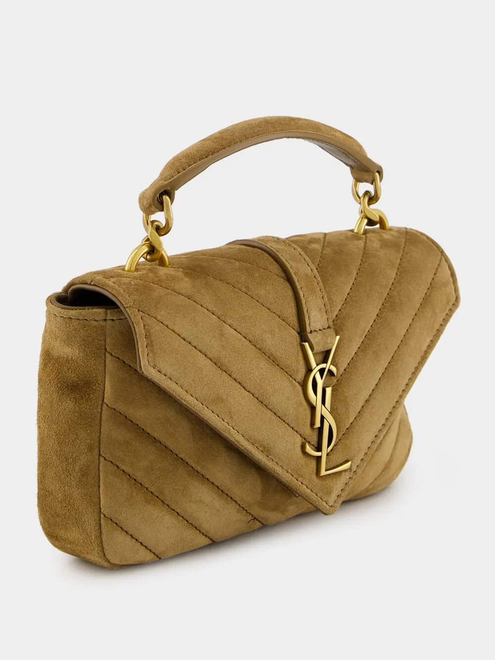 Golden Leaf College Mini Suede Bag