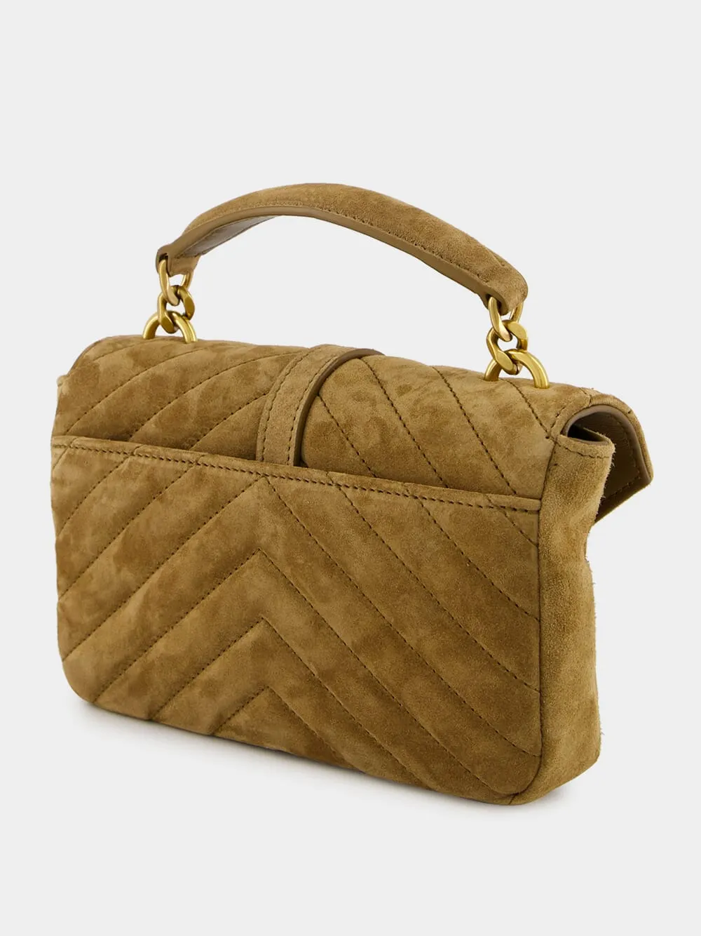 Golden Leaf College Mini Suede Bag