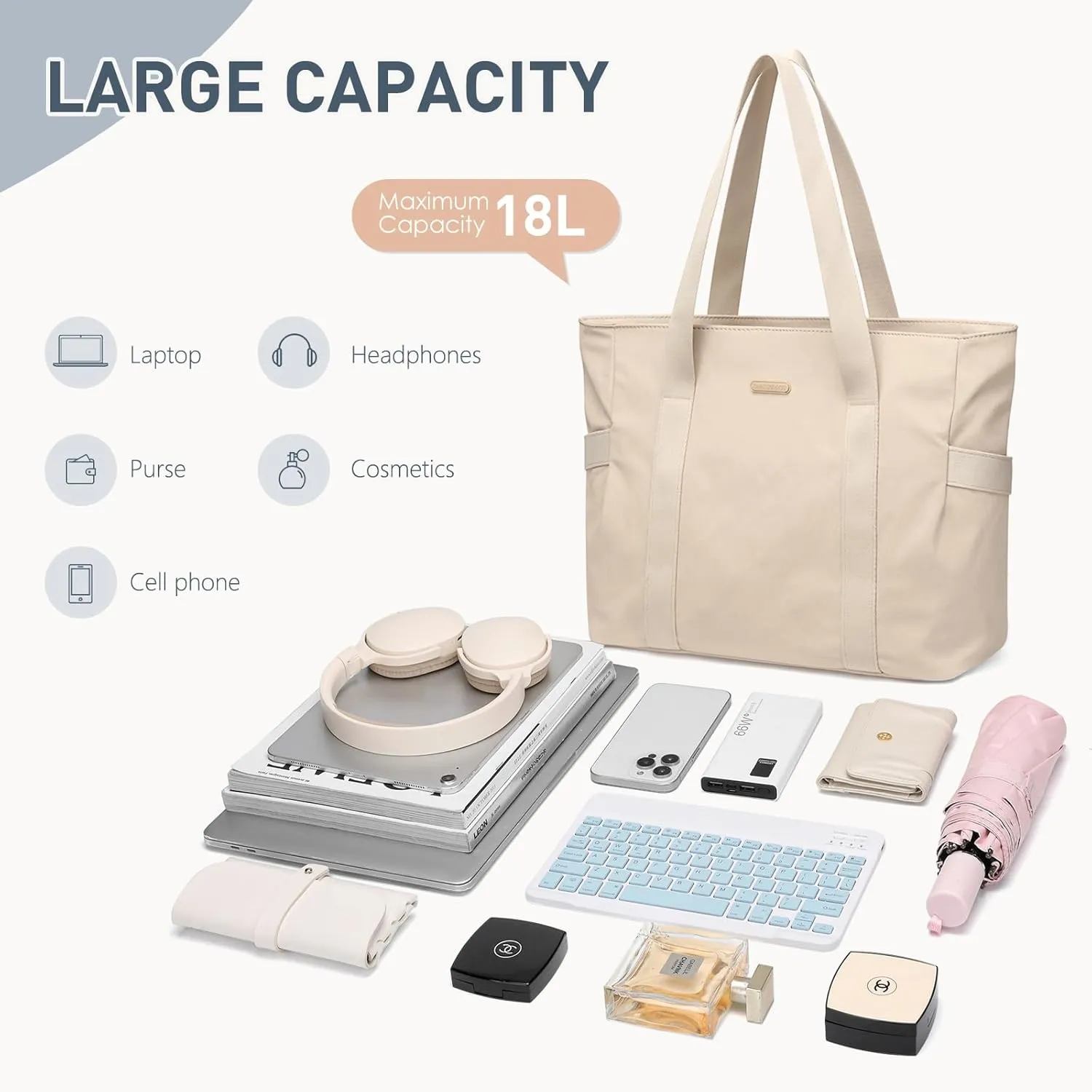 GOLF SUPAGS Tote Bag for Women with Zipper Large Shoulder Bag Top Handle Handbag for Travel Work