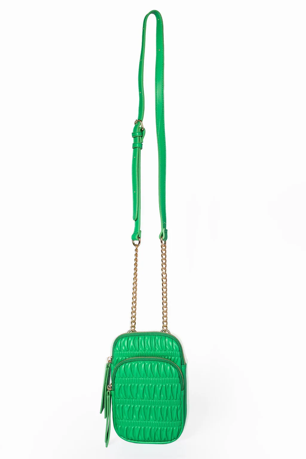 Green Ruched Crossbody Purse SALE