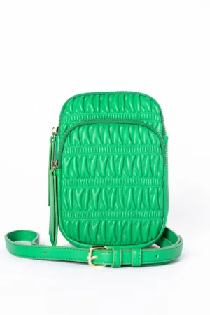 Green Ruched Crossbody Purse SALE
