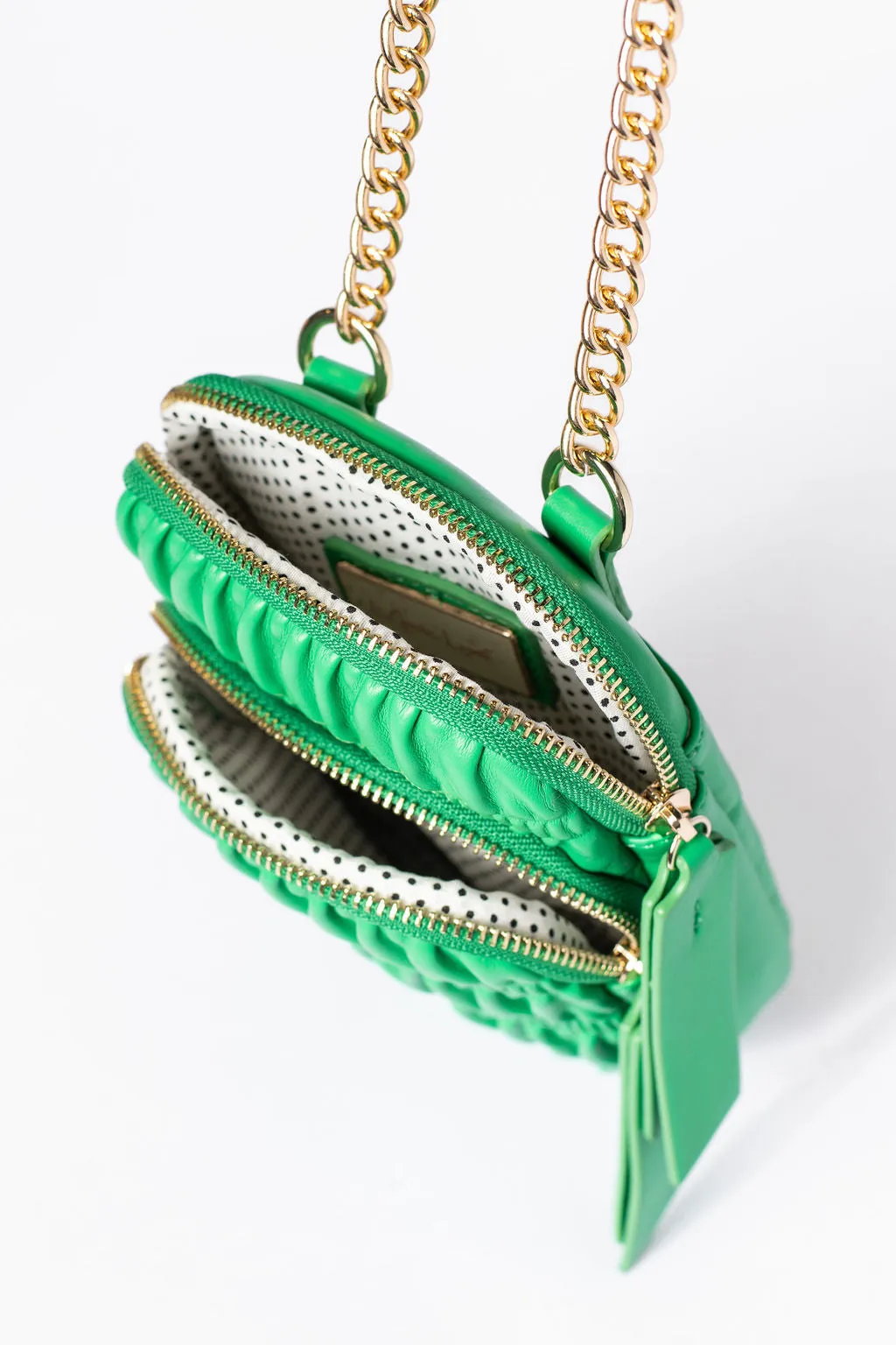 Green Ruched Crossbody Purse SALE