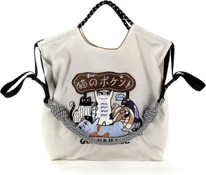 Guan&Ball The Lady Tote bag, waterproof nylon bag with lamb embroidery pattern, is the perfect companion for travel