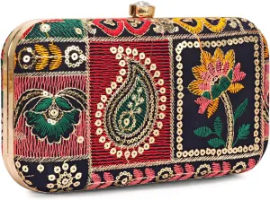 Hand Crafted LONGING TO BUY Designer Box Clutch - Zari Embroidery Hand Clutch
