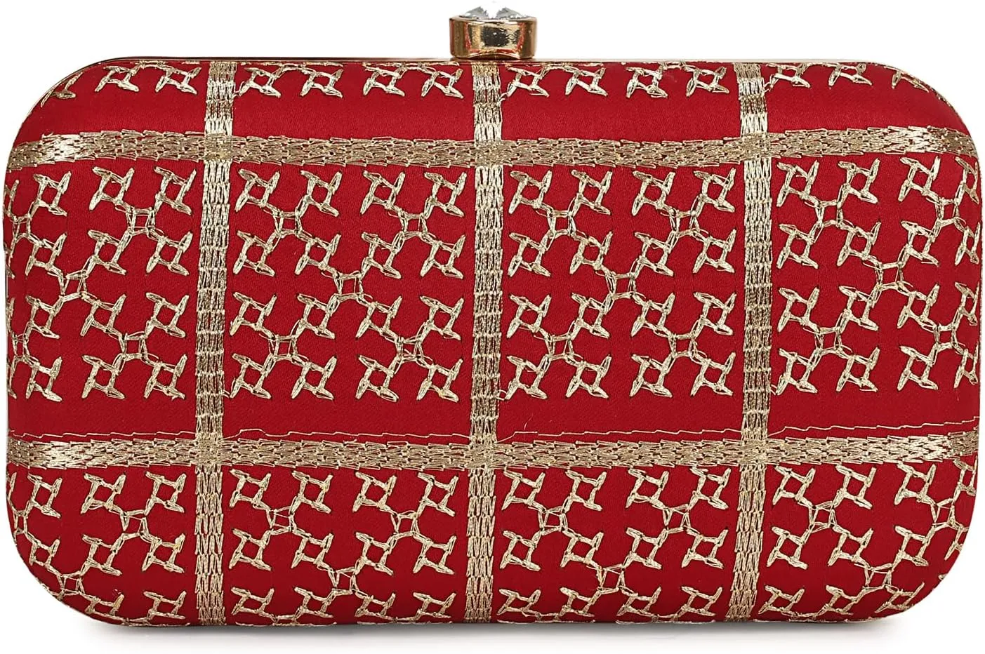 Hand Crafted LONGING TO BUY Designer Box Clutch - Zari Embroidery Hand Clutch