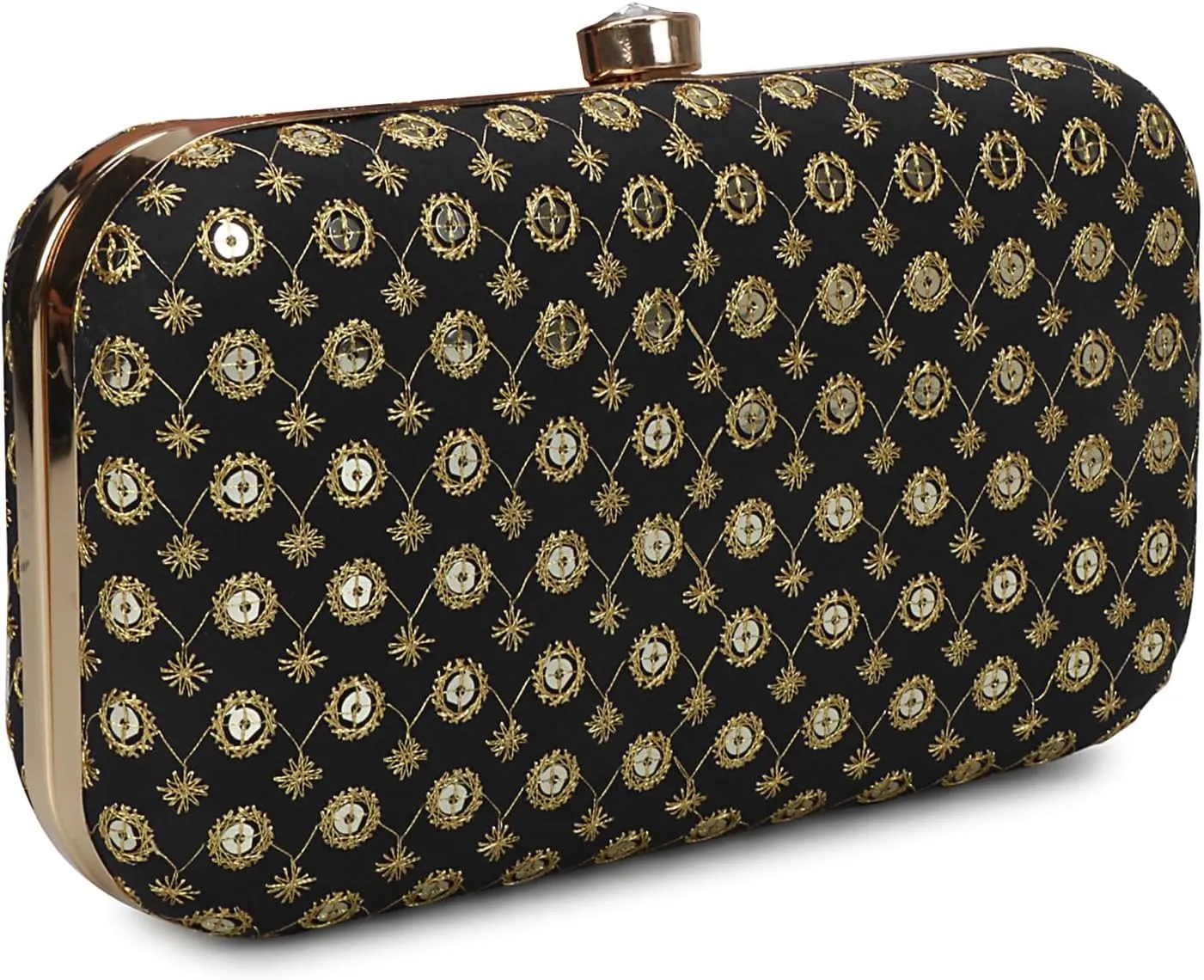 Hand Crafted LONGING TO BUY Designer Box Clutch - Zari Embroidery Hand Clutch