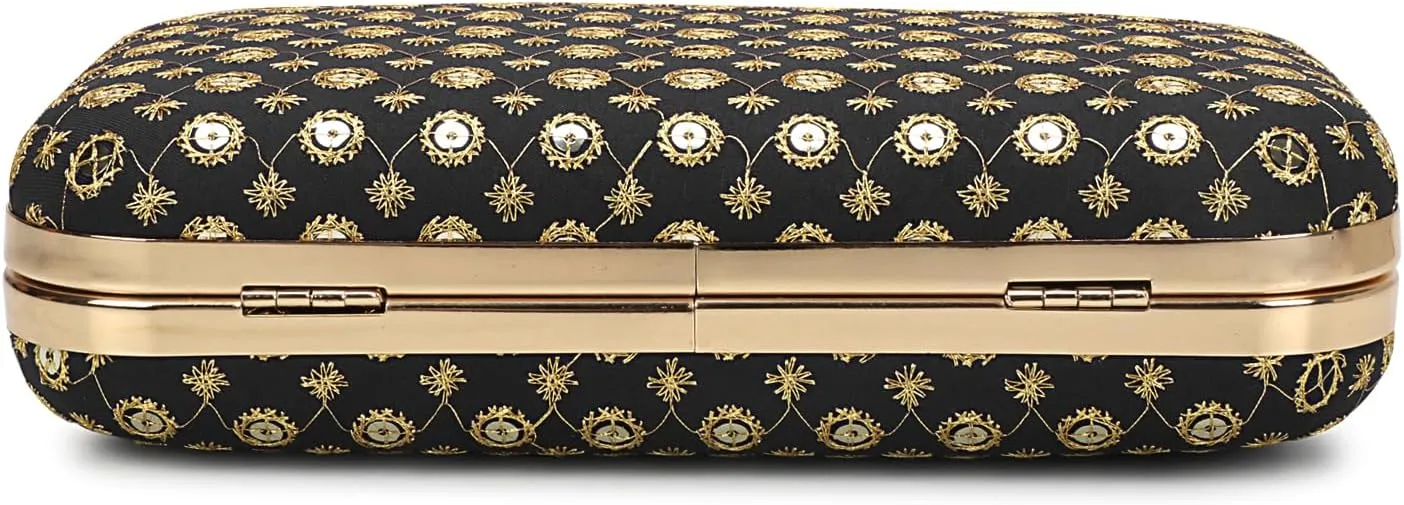 Hand Crafted LONGING TO BUY Designer Box Clutch - Zari Embroidery Hand Clutch