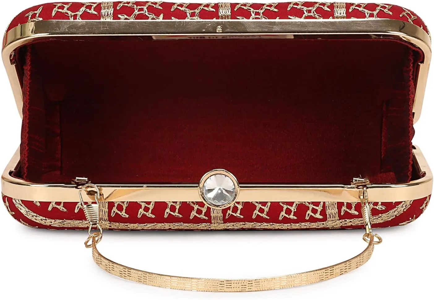 Hand Crafted LONGING TO BUY Designer Box Clutch - Zari Embroidery Hand Clutch