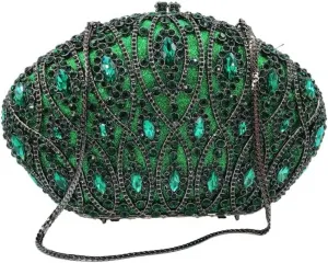 Handmade Dinner Bag Metal Hard Box Rhinestones Banquet Dress Clutch Bag