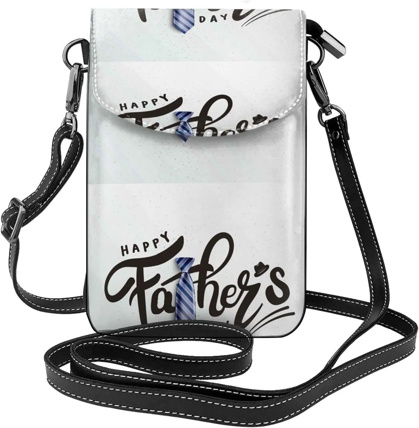 Happy Father's Day Print Small Crossbody Bags for Women Leather Cell Phone Purses Mini Leather Shoulder Handbag Adjustable Strap