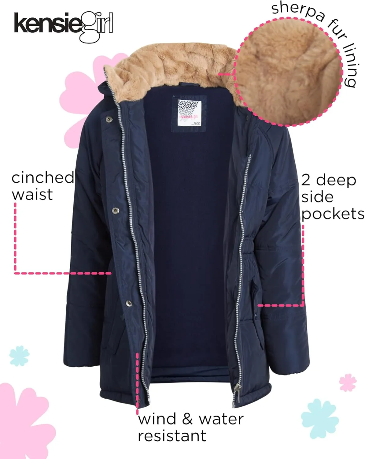 Heavyweight Bubble Puffer Winter Jacket - Anorak Ski Jacket with Cinched Waist and Sherpa Fur Hood