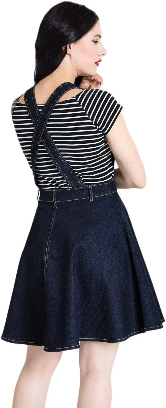 Hell Bunny Dakota Denim Pinafore Dress