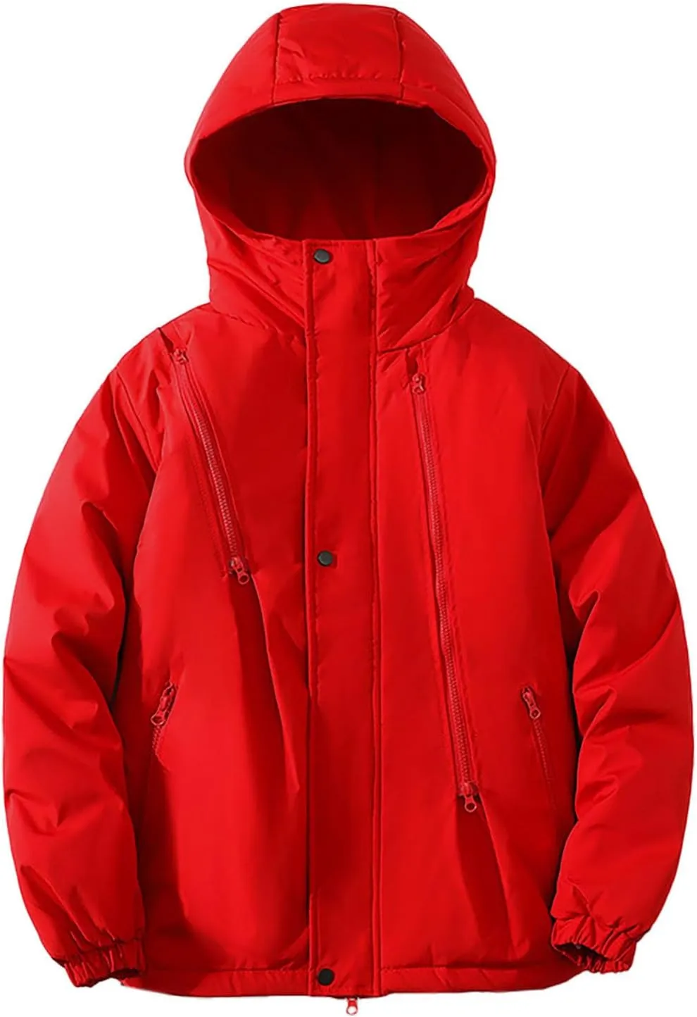 Hooded Puffer Jacket for Men Winter Warm Winter Lightweight Coat Water Repellent Windproof Insulated Jacket Outwear