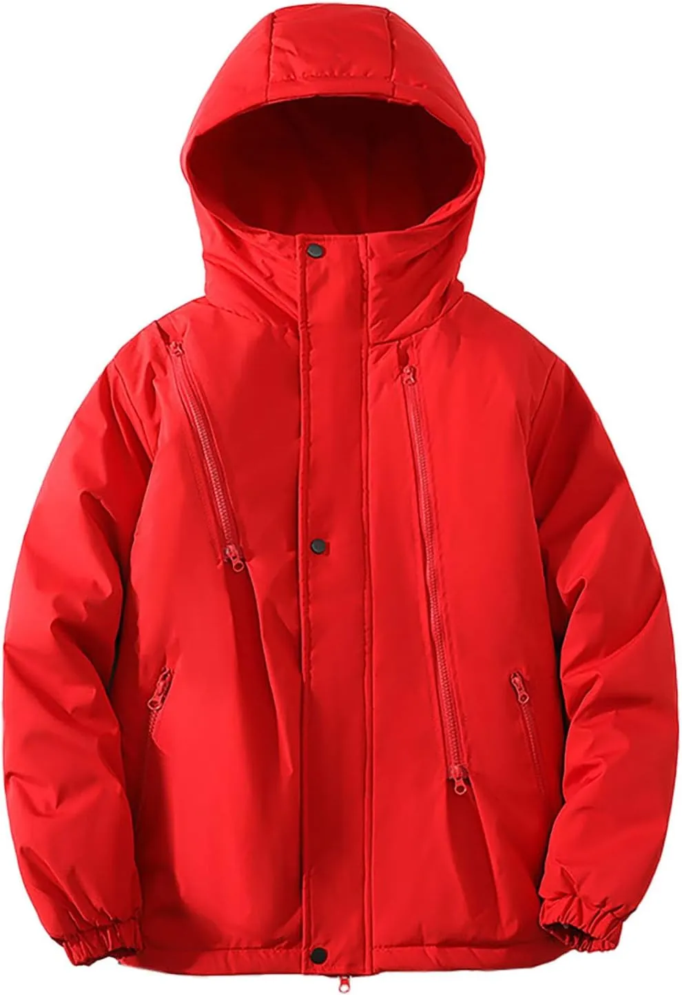 Hooded Puffer Jacket for Men Winter Warm Winter Lightweight Coat Water Repellent Windproof Insulated Jacket Outwear