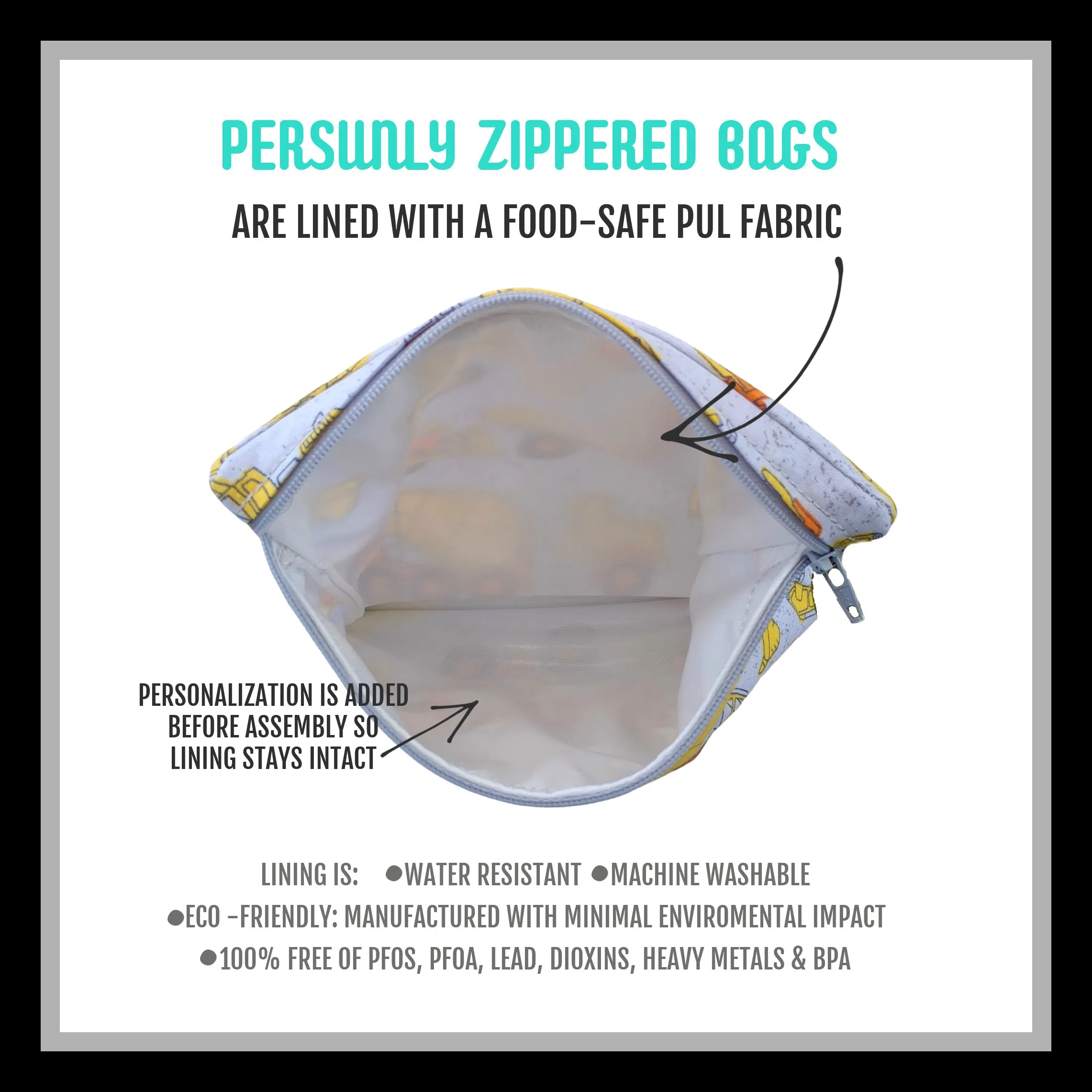 Hoppy Spring Food Safe Personalized Reusable Bag