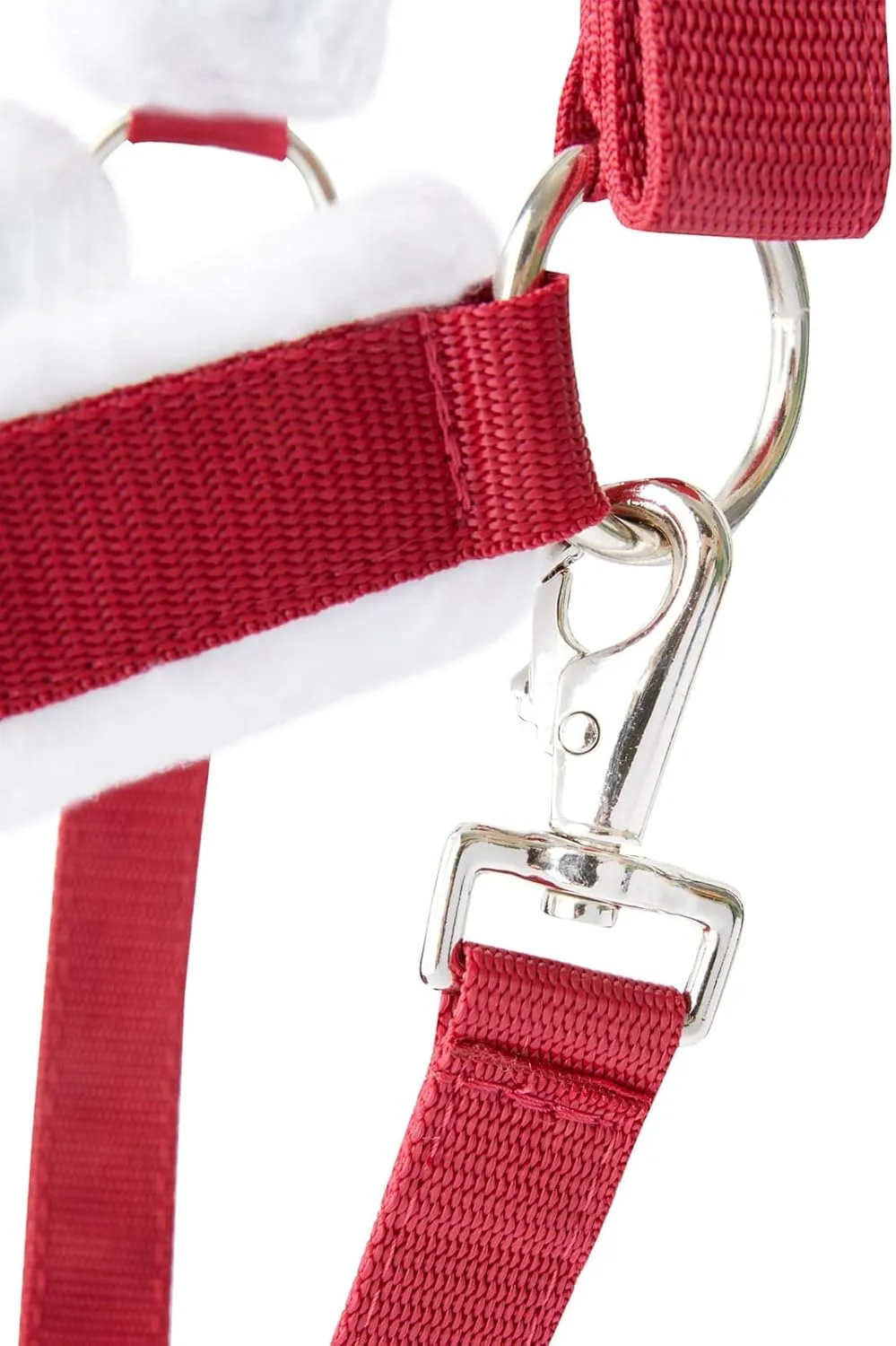 HORZE Santa Halter | Faux Fur Adjustable Christmas Horse Halter - Red - Pony