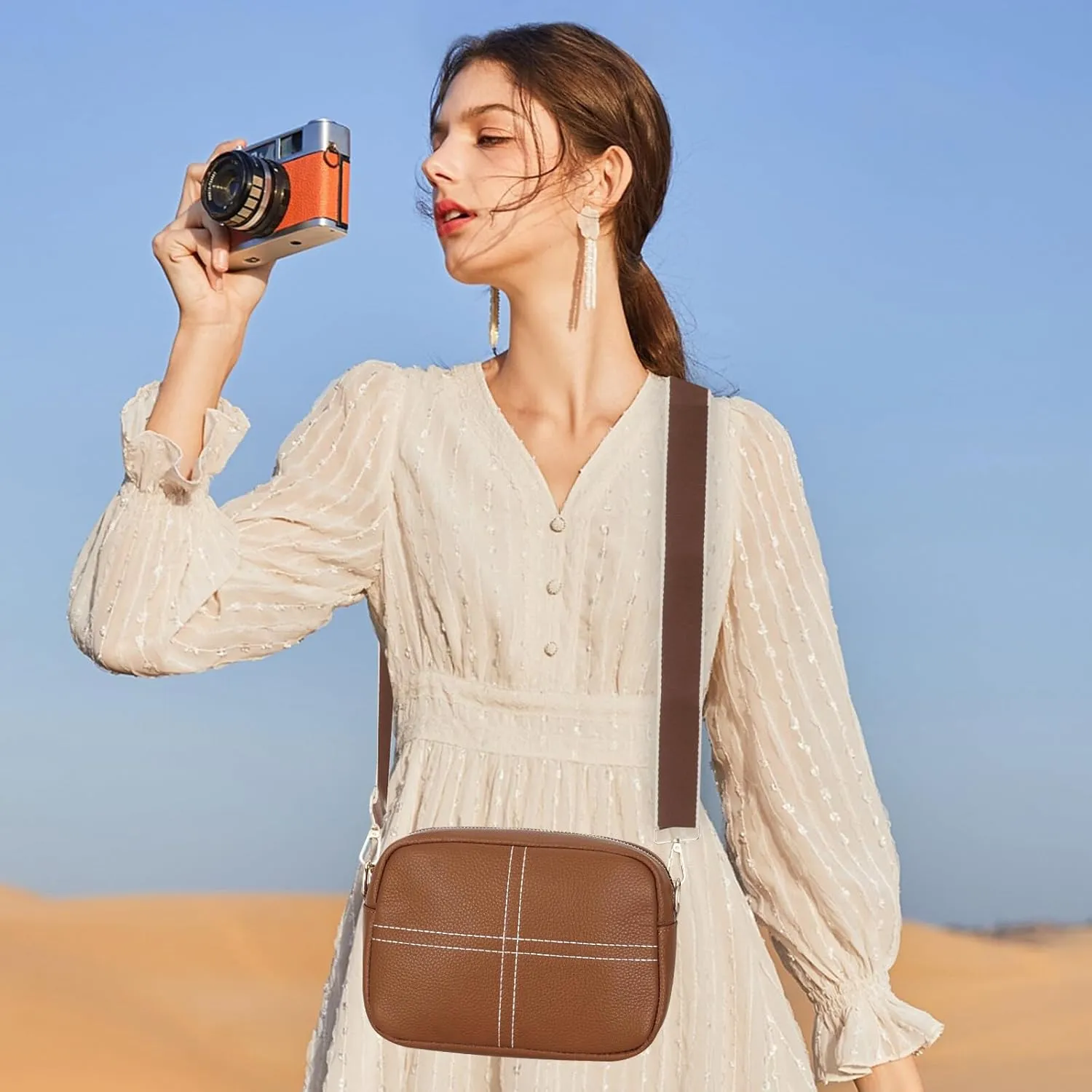 HUA ANGEL Quilted Crossbody Bags for Women, Trendy Small Crossbody Travel Purses Vegan Leather Cellphone Shoulder Handbags