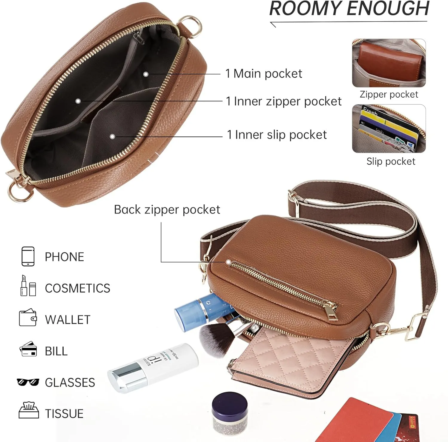 HUA ANGEL Quilted Crossbody Bags for Women, Trendy Small Crossbody Travel Purses Vegan Leather Cellphone Shoulder Handbags