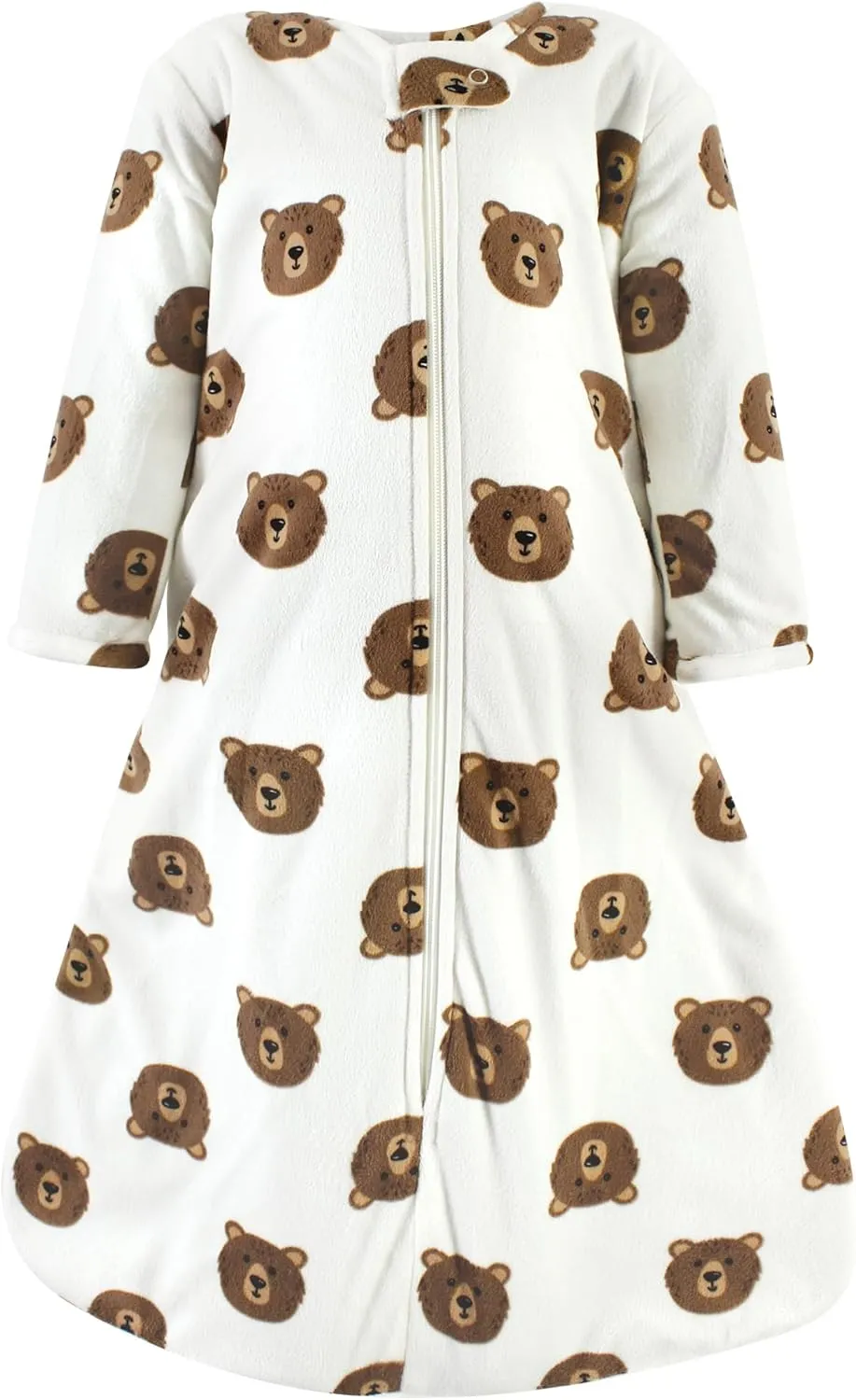 Hudson Baby Unisex Baby Long Sleeve Plush Faux Fur Sleeping Bag, Wearable Blanket, Brown Bear, 6-12 Months