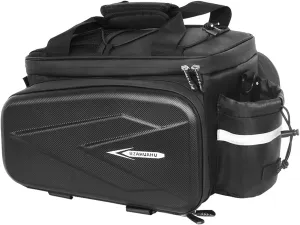 HXBER Hard Shell Bike Rear Seat Bag Waterproof Bike Rack Bag with Reflective Strips for Bikes Rear Rack
