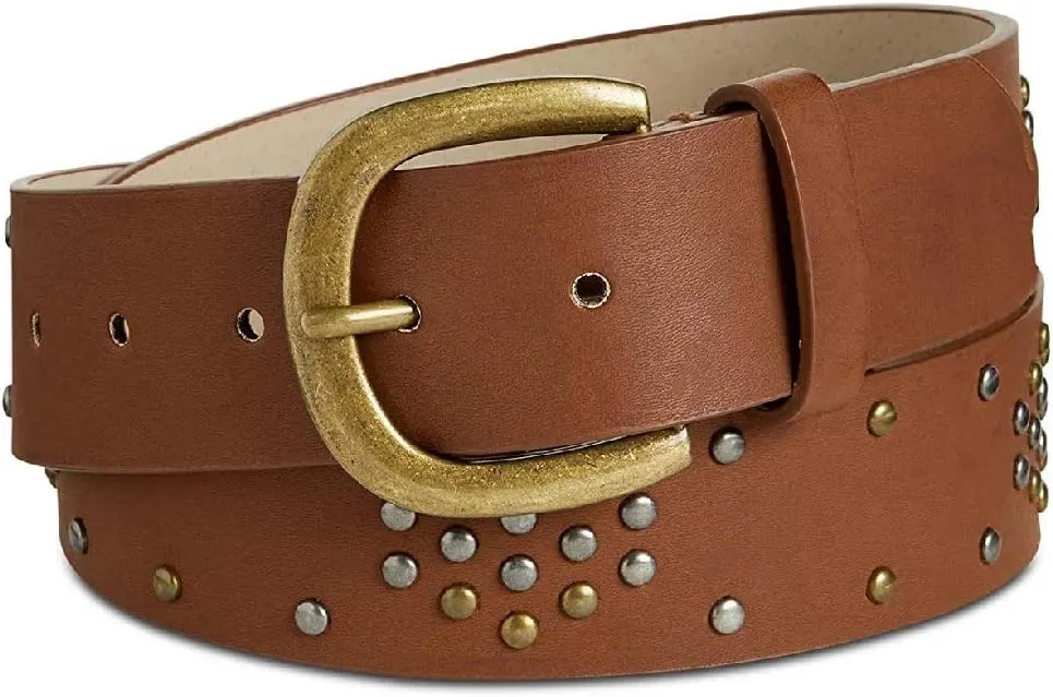 INC International Concepts Women's Brown Faux Suede Studded Belt