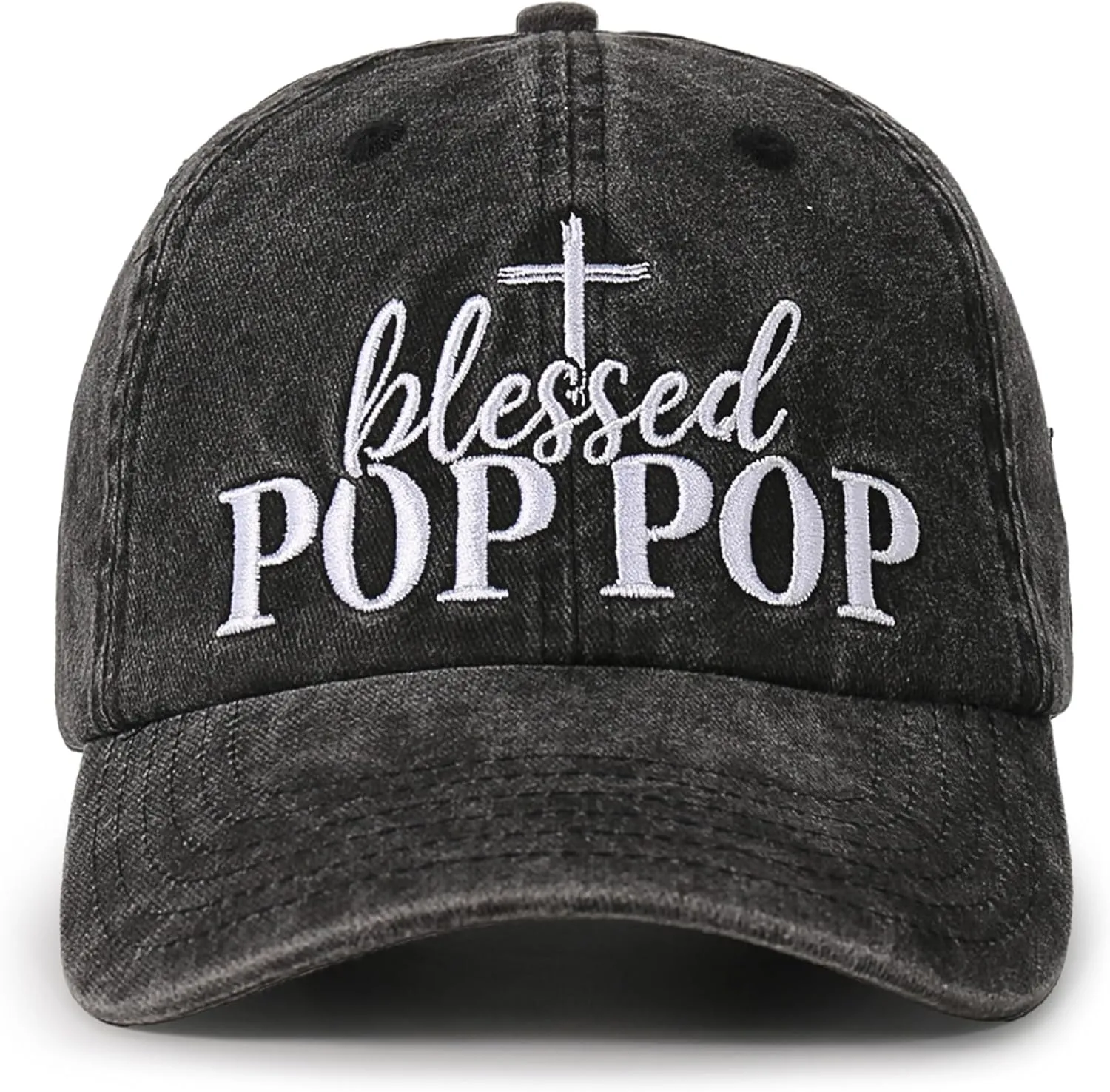 InnoBeta Blessed Pop Pop Gifts Hat for Grandpa, Poppop Gifts for Fathers Day, Christmas, Birthday, Adjustable Embroidered Baseball Cap