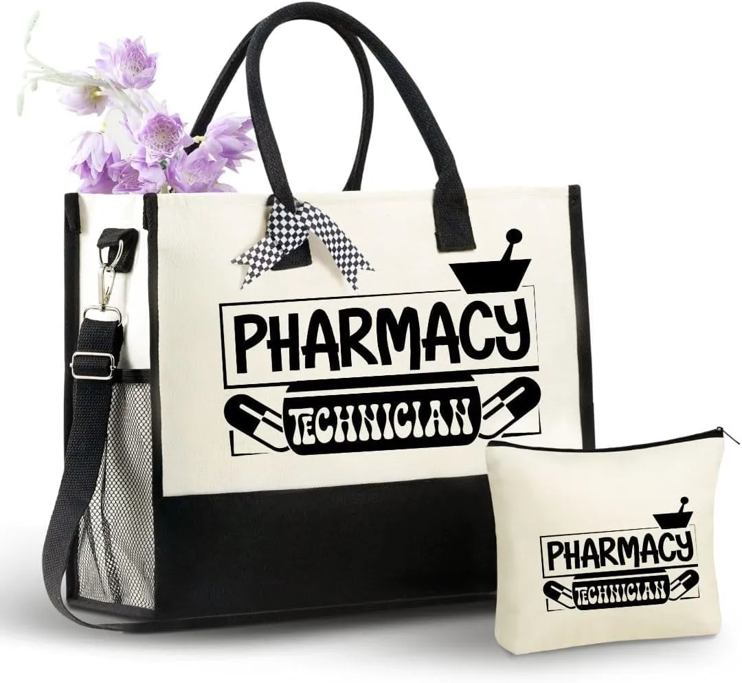 InnoBeta Pharmacy Technician Gifts Canvas Tote Bag, Pharmacist Appreciation Gift, Graduation Gift for Mother's Day, Birthday, Christmas