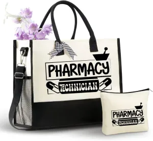 InnoBeta Pharmacy Technician Gifts Canvas Tote Bag, Pharmacist Appreciation Gift, Graduation Gift for Mother's Day, Birthday, Christmas