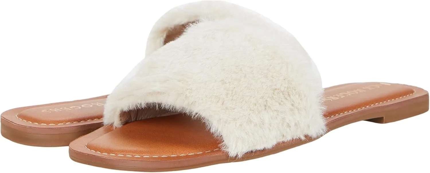 Jack Rogers Faux Fur Sabrina Slide Natural 6 M