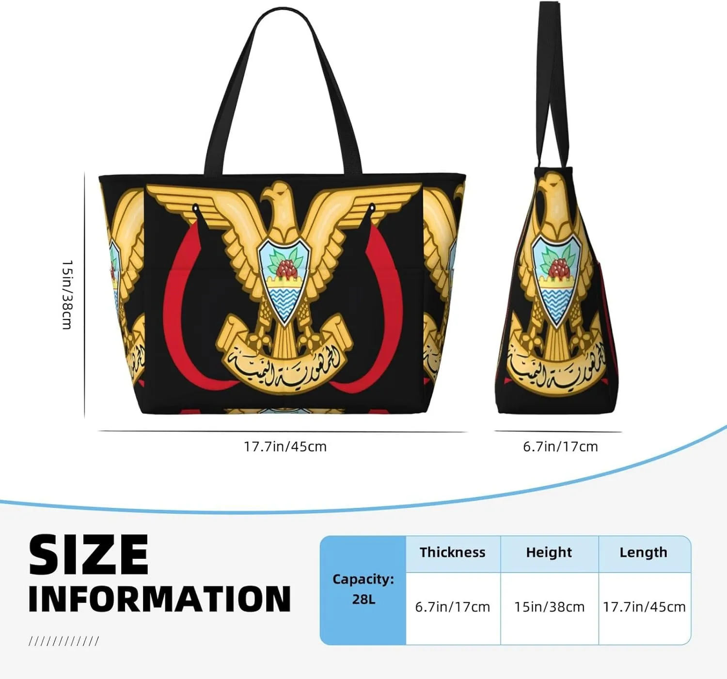Jamaica With American Tote Bag With 8 Storage Pockets Top Zip Shoulder Bag Handbag For Travel Work Women