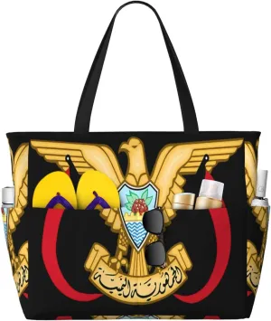 Jamaica With American Tote Bag With 8 Storage Pockets Top Zip Shoulder Bag Handbag For Travel Work Women